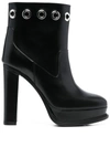 Alexander Mcqueen Alexander Mc Queen Leather Heel Ankle Boots In Black
