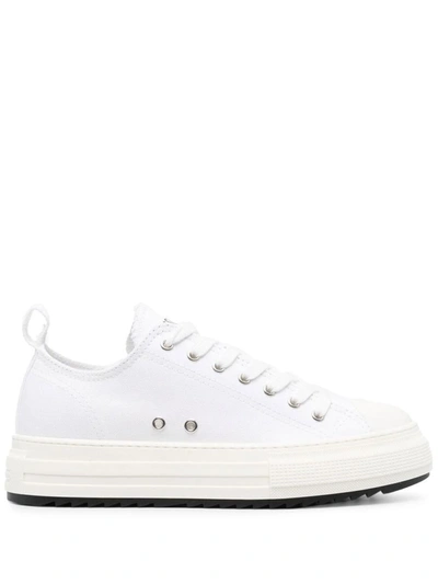 Dsquared2 Low-top Flatform Sneakers In White