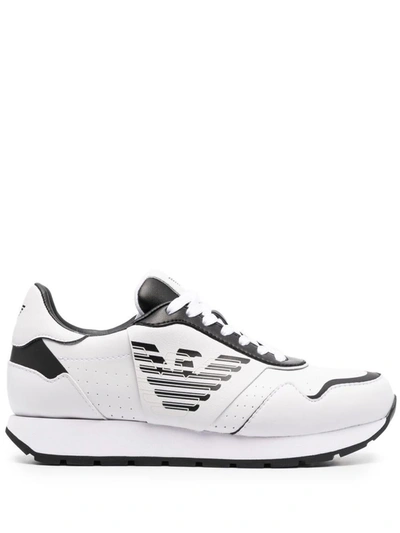 Emporio Armani Logo-print Low-top Trainers In White