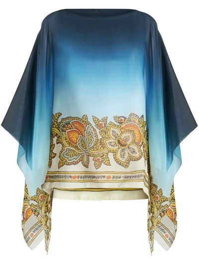 Etro Top With Colour Shading And Floral Patterns In Blue