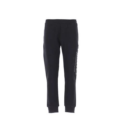 Alexander Mcqueen Logo Cotton Pants In Black