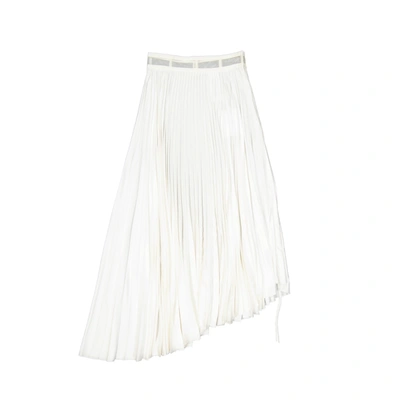 Dior Asymmetric Midi Skirt In White