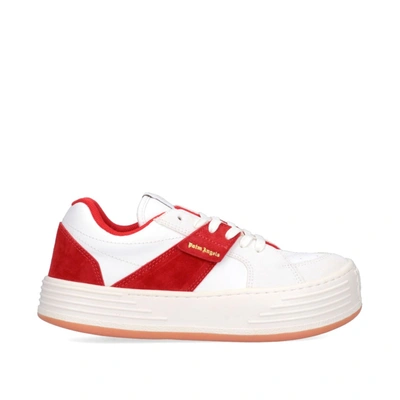 Palm Angels Leather Logo Sneakers In Red