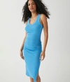 Michael Stars Lori Ribbed V-neck Dress In Capri