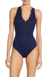 ROBIN PICCONE ROBIN PICCONE AMY RIB ONE-PIECE SWIMSUIT