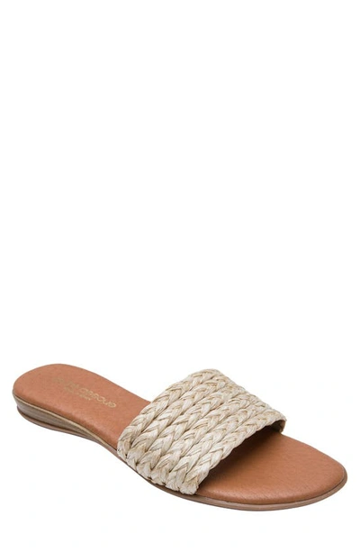 Andre Assous Women's Nahala Featherweights Woven Slide Sandals In Beige