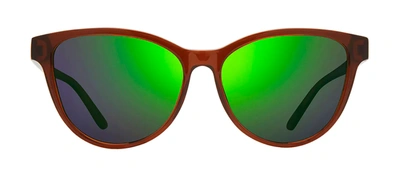 Revo Daphne Petite Re 1198 02 Gn Cat Eye Polarized Sunglasses In Green