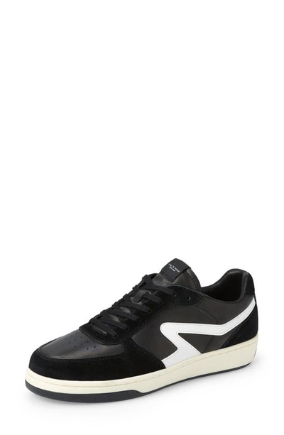 Rag & Bone Retro Court Suede-trimmed Leather Sneakers In Black/ White