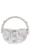 L'alingi Micro Eternity Crystal Top Handle Bag In Silver