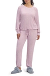 Ugg Gable Brushed Drawstring Pullover & Joggers Lounge Set In Pink Multi Heather