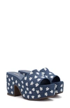 Larroude Women's Miso Slip On Platform High Heel Sandals In Blue