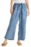 SPLENDID ANGIE TIE WAIST CHAMBRAY PANTS