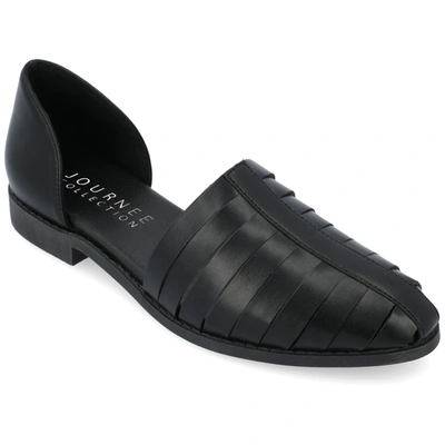 Journee Collection Women's Anyah Caged Two-piece Flats In Black