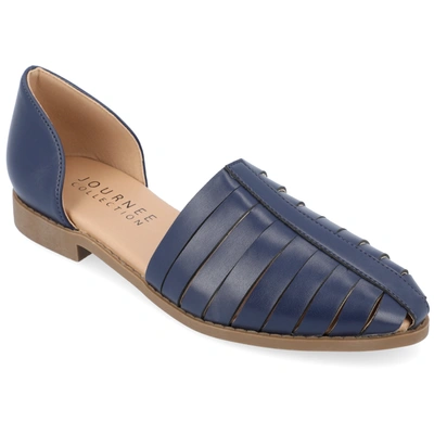 Journee Collection Women's Anyah Caged Two-piece Flats In Blue