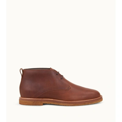 Tod's Desert Boots In Leather In Brown