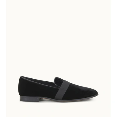 Tod's Loafers In Velvet In Black