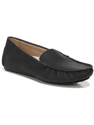 Lifestride Traveler Womens Faux Leather Slip On Loafers In Black
