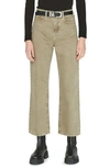 Frame Le Jane Crop Flare Leg Jeans In Stoned Moss