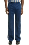 Wales Bonner Kola Logo-embroidered Panelled Track Pants In Navy/ Yellow
