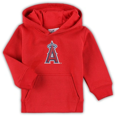 OUTERSTUFF TODDLER RED LOS ANGELES ANGELS TEAM PRIMARY LOGO FLEECE PULLOVER HOODIE