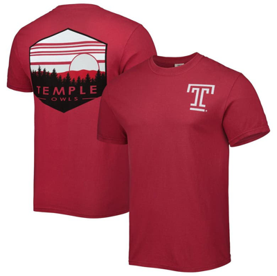 Image One Red Temple Owls Landscape Shield T-shirt