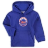 OUTERSTUFF TODDLER ROYAL NEW YORK METS TEAM PRIMARY LOGO FLEECE PULLOVER HOODIE