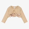 PRETTY ORIGINALS GIRLS BEIGE COTTON KNIT CARDIGAN