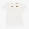 DOLCE & GABBANA GIRLS IVORY COTTON LEOPARD T-SHIRT