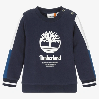 Timberland Babies' Boys Blue Cotton Logo Sweatshirt