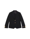 GUCCI ELEGANT JACKET IN WOOL AND COTTON WITH HORSEBIT