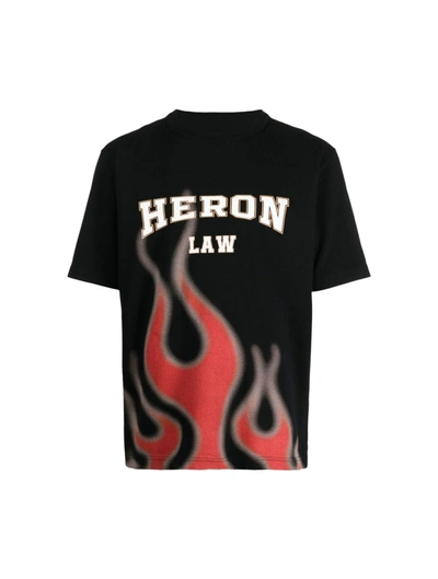 Heron Preston Flame-print Cotton T-shirt In Black