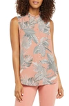 NYDJ PRINT RUFFLE NECK SLEEVELESS TOP