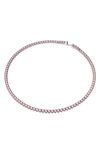 Swarovski Matrix Tennis Necklace In Pink