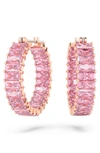 Swarovski Matrix Hoop Earrings In Pink