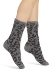 Barefoot Dreams Cozychic Leopard Socks In Graphite Carbon