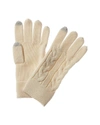 FORTE CASHMERE LUXE CABLE WOOL-BLEND GLOVES