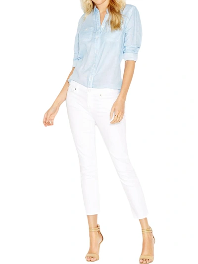 7 For All Mankind Roxanne Mid-rise Frayed Stretch Cigarette Jeans In White