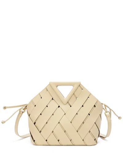 Tiffany & Fred Smooth & Perforated Leather Shoulder Bag In Gold