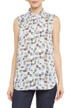 Nydj Sleeveless Ruffled Top In Sunrise Vista