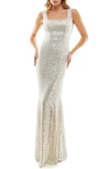 SPEECHLESS SEQUIN SQUARE NECK GOWN