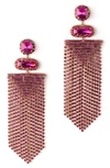 DEEPA GURNANI ANVI CRYSTAL FRINGE EARRINGS