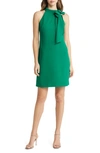 Vince Camuto Halter Tie Neck A-line Dress In Kelly Green