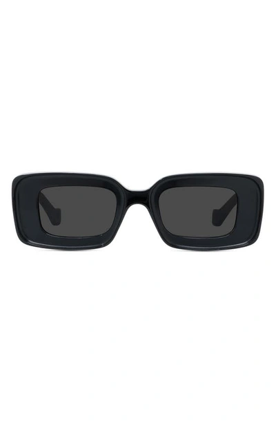 Loewe Chunky Anagram 46mm Rectangular Sunglasses In Grey