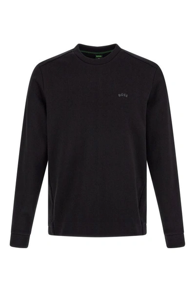 Hugo Boss Black Cotton Logo Details Sweatshirt