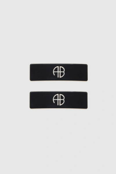 Anine Bing Pack Of 2 Ab Hair Clips In Black