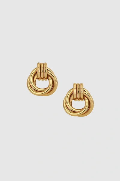 Anine Bing Triple Knot Earrings In Gold In 14k Gold