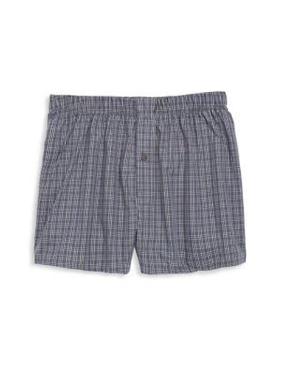 Hanro Fancy Woven Boxers In Grey Check