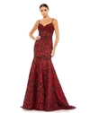 MAC DUGGAL SEQUINED ILLUSION CORSET TRUMPET GOWN