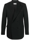 Lanvin Double-breasted Peak Lapel Blazer In Black