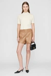 Anine Bing Monique Merino Wool And Cashmere-blend Turtleneck Sweater In Brown
